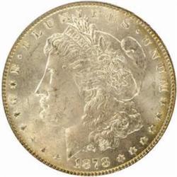 1878 Morgan Silver Dollar. 7 Tailfeathers. Reverse of 1878. MS-65 (PCGS).