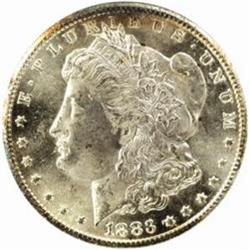 1883-CC Morgan Silver Dollar. MS-64 DPL (NGC).