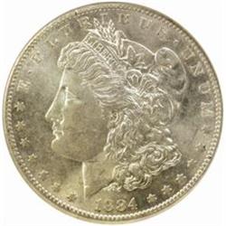 1884-S Morgan Silver Dollar. AU-58 (NGC).