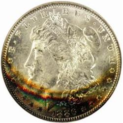 1886 Morgan Silver Dollar. MS-65 * (NGC).