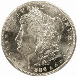 1886-S Morgan Silver Dollar. MS-64 (PCGS).