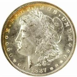 1887 Morgan Silver Dollar. MS-66 PL (NGC).