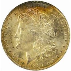 1887/6-O Morgan Silver Dollar. MS-64 (PCGS).