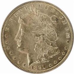 1891-CC Morgan Silver Dollar. MS-64 (PCGS).