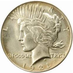 1921 Peace Silver Dollar. High Relief. MS-64 (PCGS).