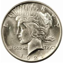 1921 Peace Silver Dollar. High Relief. MS-62 (PCGS).