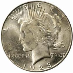 1923-S Peace Silver Dollar. MS-65 (PCGS).