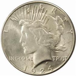 1924-S Peace Silver Dollar. MS-63 (PCGS).