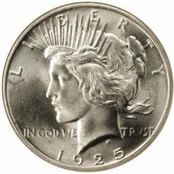 1925 Peace Silver Dollar. MS-66 (NGC).