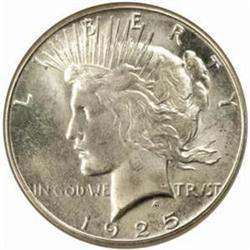1925-S Peace Silver Dollar. MS-64 (NGC).