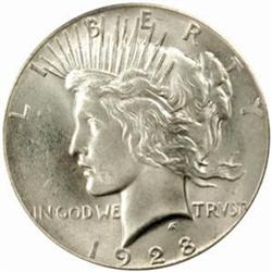 1928 Peace Silver Dollar. MS-64 (PCGS).