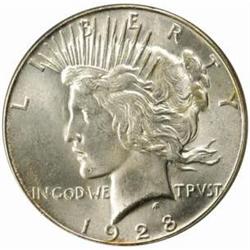 1928-S Peace Silver Dollar. MS-64 (PCGS).