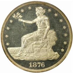 1876 Trade Dollar. Type I/II. Proof-63 Deep Cameo (PCGS).