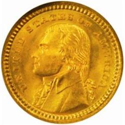 1903 Louisiana Purchase Exposition Gold Dollar. Jefferson Portrait. MS-66 (NGC).