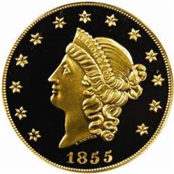 "1855" Kellogg & Co. $50 Gold. Commemorative Restrike. Struck September 1, 2001. Gem Proof (PCGS).