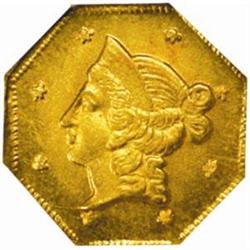 1853 Octagonal $1. BG-519. Rarity-4-. Liberty Head. MS-63 (NGC).