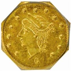 1868 Octagonal 25 Cents. BG-745. Rarity-6-. Liberty Head. MS-61 (PCGS).