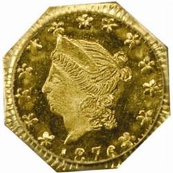 1876 Octagonal 50 Cents. BG-932. Rarity-4+. Liberty Head. MS-66 (PCGS).