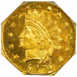 1872/1 Octagonal 50 Cents. BG-937. Rarity-4. Indian Head. MS-66 DPL (NGC).