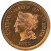 1871 Pattern Five-Cent Piece. Judd-1054, Pollock-1189. Rarity-6+. Proof-65 RB (NGC).