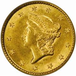 1853 Gold Dollar. MS-62 (PCGS).