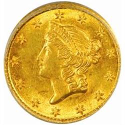 1854 Gold Dollar. Type I. MS-62 (PCGS).