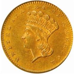 1858-S Gold Dollar. MS-61 (PCGS).