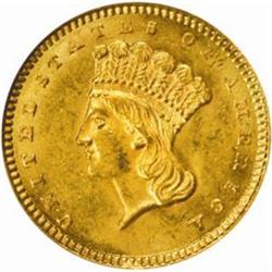 1860 Gold Dollar. MS-62 (NGC).