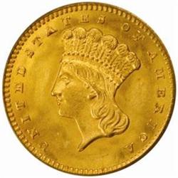1862 Gold Dollar. MS-66 (PCGS).