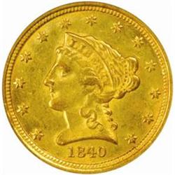 1840-O Liberty Quarter Eagle. MS-62 (PCGS).