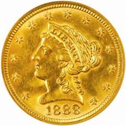 1888 Liberty Quarter Eagle. MS-62 (NGC).