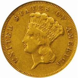 1856-S Three-Dollar Gold Piece. EF-40 (NGC).