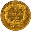 Image 2 : 1873 Three-Dollar Gold Piece. Closed 3. MS-61 (NGC).