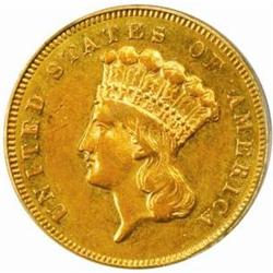 1881 Three-Dollar Gold Piece. AU-53 (PCGS).