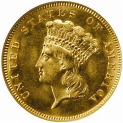 1888 Three-Dollar Gold Piece. MS-62 (NGC).