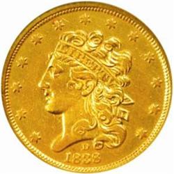 1838-D Classic Half Eagle. Winter 1-A, the only known dies. AU Details--Altered Surfaces (NCS).