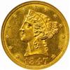 1847 Liberty Half Eagle. MS-64 (NGC).