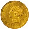 1851 Liberty Half Eagle. MS-61 (NGC).