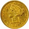 1851 Liberty Half Eagle. AU-53 (NGC).