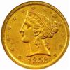 1858-D Liberty Half Eagle. Winter 35-CC. Medium D. AU-58 (NGC).