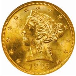 1885-S Liberty Half Eagle. MS-64 (NGC).