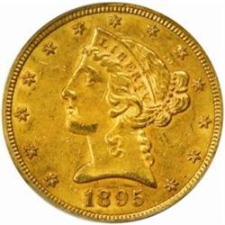 1895-S Liberty Half Eagle. AU-55 (PCGS).