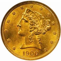 1900 Liberty Half Eagle. MS-64 (NGC).