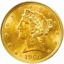 1900 Liberty Half Eagle. MS-63 (PCGS).