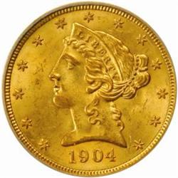 1904 Liberty Half Eagle. MS-64 (ICG).