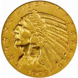 1909-O Indian Half Eagle. AU-50 (NGC).