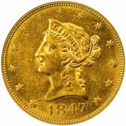 1847 Liberty Eagle. MS-61 (NGC).