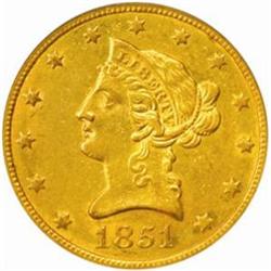 1851-O Liberty Eagle. AU-50 (PCGS).