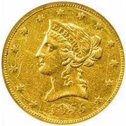 1855-O Liberty Eagle. AU Details--Scratched (NCS).