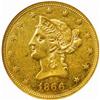 1866 Liberty Eagle. Motto. AU-53 (NGC).